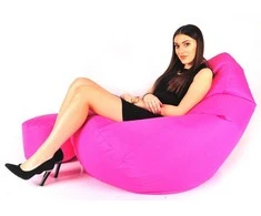 Sėdmaišis su pufu Mega Comfort XXL, kodura, rožinis