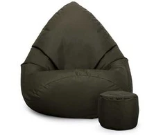 Sėdmaišis su pufu Mega Comfort XXL, kodura, tamsiai žalias