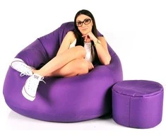 Sėdmaišis su pufu Mega Comfort XXL, kodura, violetinis