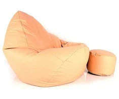 Sėdmaišis su pufu Mega Comfort XXL, kodura, šviesiai rudas