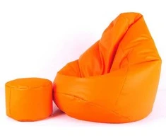 Sėdmaišis su pufu Mega Comfort XXL, kodura, oranžinis