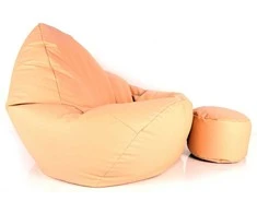 Sėdmaišis su pufu Mega Comfort XXL, kodura, šviesiai rudas