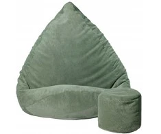 Sėdmaišis su pufu Mega Dot Velour L, 80x105 cm, mėtų spalvos