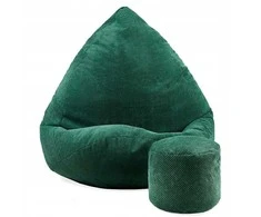 Sėdmaišis su pufu Mega Dot Velour M, 75x95 cm, žalias