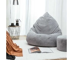 Sėdmaišis su pufu Mega Dot Velour XL, 90x120 cm, šviesiai pilkas