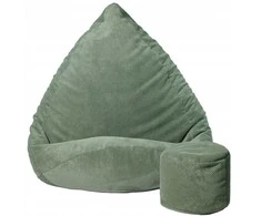 Sėdmaišis su pufu Mega Dot Velour XXL, 100x130 cm, mėtų spalvos