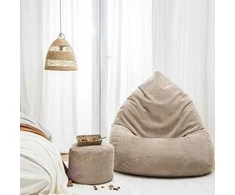 Sėdmaišis su pufu Mega Dot Velour XXL, 100x130 cm, smėlio spalvos
