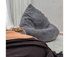 Sėdmaišis su pufu Mega Dot Velour XXL, 100x130 cm, tamsiai pilkas