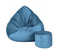 Sėdmaišis su pufu Mega Premium Terra Velour XXL, 100x130 cm, tamsios turkio spalvos