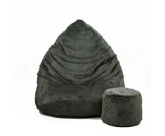 Sėdmaišis su pufu Mega Tender Way, 90x120 cm, juodas
