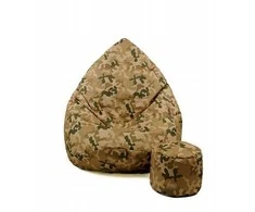 Sėdmaišis su pufu Sako Camouflage XXXXL Kodura, moro ruda