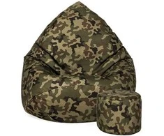 Sėdmaišis su pufu Sako Camouflage XXXXXL Kodura, moro žalia