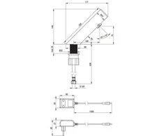 Sensorinis maišytuvas Deante Sense BQR_P28V, Polished steel (230/6V)