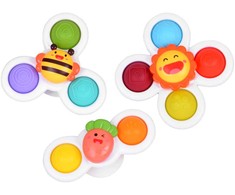 Sensorinis žaislas "Fidget Spinner" su siurbtuku, 3 vnt.