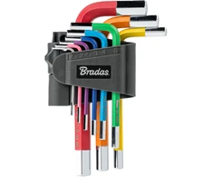 Šešiakampių raktų rinkinys Bradas HX 1,5-10 mm, multicolour / short, 9 vnt.