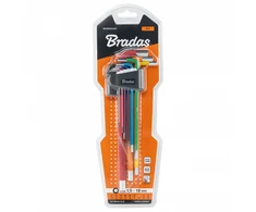 Šešiakampių raktų rinkinys Bradas HX 1,5-10 mm, multicolour / extra long, 9 vnt.