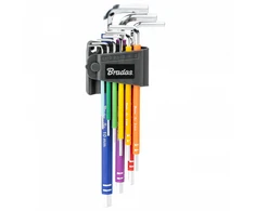 Šešiakampių raktų rinkinys Bradas HX 1,5-10 mm, multicolour / extra long, 9 vnt.