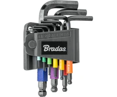 Šešiakampių raktų su rutuline galvute rinkinys Bradas HX 1,5-10 mm, multicolour / short, 9 vnt.