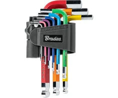 Šešiakampių raktų su rutuline galvute rinkinys Bradas HX 1,5-10 mm, multicolour / short, 9 vnt.
