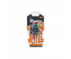 Šešiakampių raktų su rutuline galvute rinkinys Bradas HX 1,5-10 mm, multicolour / short, 9 vnt.