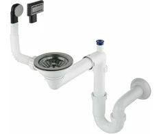 Sifonas granitinėms plautuvėms Deante Space-Saver ZXY_D949, Titanium