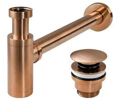 Sifonas REA su Klik-klak dangteliu praustuvams universalus, Brushed Copper