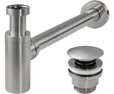 Sifonas REA su Klik-klak dangteliu praustuvams universalus, Brushed Nickel