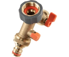 Skirstytuvas Bradas BRASS SOFT 2 kanalų, su 3/4" vid.sr. vožtuvais ir jungtim 3/4" čiaupui