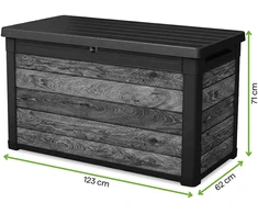 Sodo daiktadėžė Keter DECO DEC BOX, 380 l, Storm Pilkas