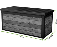 Sodo daiktadėžė Keter DECO DEC BOX, 570 l, Storm Pilkas