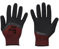 Sodo ir darbo pirštinės Bradas FLASH GRIP Raudonas FULL, 9 dydis, 6 vnt.