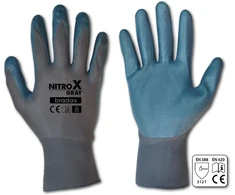 Sodo ir darbo pirštinės Bradas NITROX GRAY, 8 dydis, 6 vnt.