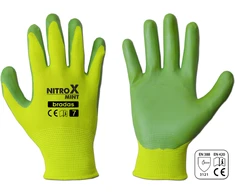 Sodo ir darbo pirštinės Bradas NITROX MINT, 6 dydis, 6 vnt.