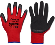 Sodo ir darbo pirštinės Bradas PERFECT SOFT Raudonas, 10 dydis, 6 vnt.