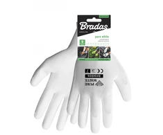 Sodo ir darbo pirštinės Bradas PURE Baltas, 9 dydis, 6 vnt.