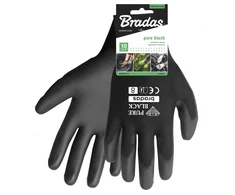 Sodo ir darbo pirštinės Bradas PURE Juodas, 7 dydis, 6 vnt.