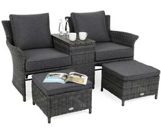 Sodo sofa Milos Plus, Pilkas / Pilkas Melange