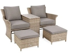 Sodo sofa Milos Plus, rusvai gelsvas / rusvai gelsvas Melange
