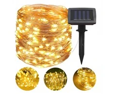 Soliarinė lempučių girlianda 100 LED, šiltai balta