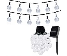 Soliarinė lempučių girlianda 20 LED, 5 m, šaltai balta