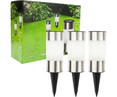 Soliariniai sodo šviestuvai SOLAR LED Inox, 3 vnt.