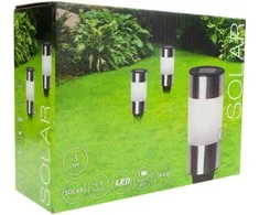 Soliariniai sodo šviestuvai SOLAR LED Inox, 3 vnt.