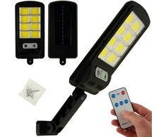 Soliarinis lauko šviestuvas su pultu COB 120 LED su tamsos ir judesio jutikliu