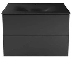 Spintelė Besco Akya Classic 76 cm su praustuvu ir klik-klak, Gun Metal glossy/Gun metal+Baltas