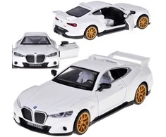 Sportinis automobilis BMW 3.0 CSL su garso ir šviesos efektais, baltas