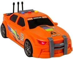 Sportinis automobilis su garsais, oranžinis