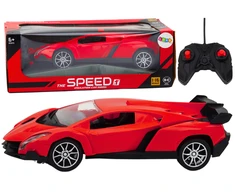Sportinis automobilis su nuotolinio valdymo pultu, raudonas
