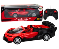 Sportinis automobilis su nuotolinio valdymo pultu RC 1:18, raudonas