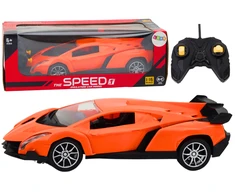 Sportinis automobilis su nuotolinio valdymo pultu RC 1:16, oranžinis