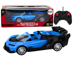 Sportinis automobilis su nuotolinio valdymo pultu RC 1:18, mėlynas